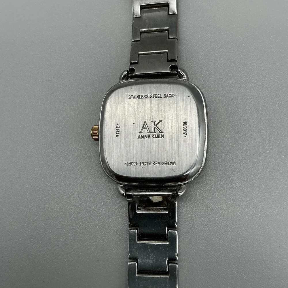 Anne Klein Womens Watch 31mm MOP Dial Two Tone Diamond 1099TV New Battery 7.5